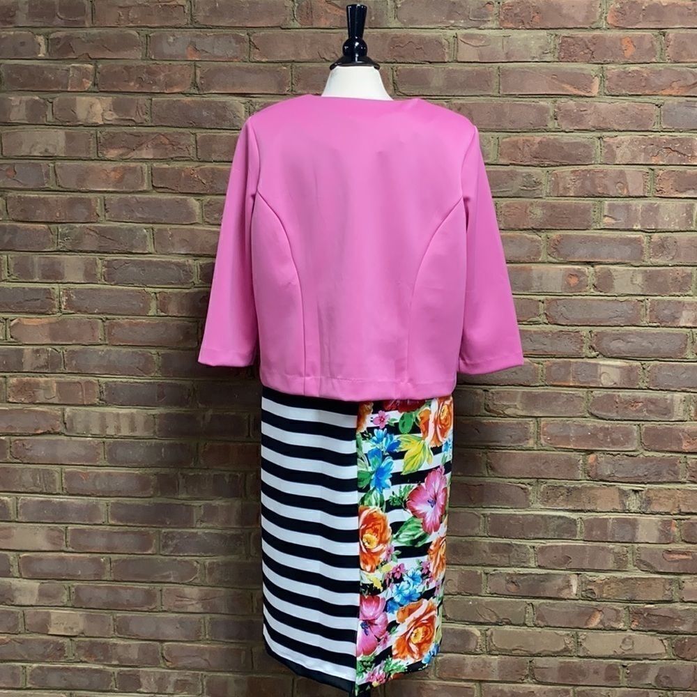 Anthony Richards Floral Dress w/Pink Jacket Size 14 - Picture 3 of 10